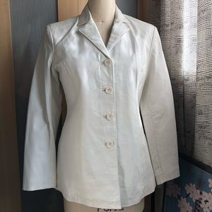 White Leather Jacket (unisex)